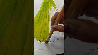 Green and yellow 💛 dress drawing designs