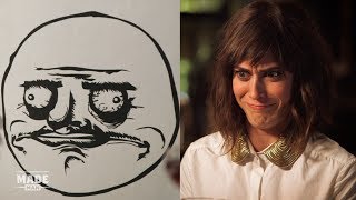 Lizzy Caplan Imitates Rage Faces - Speakeasy