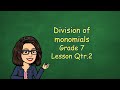 Division of monomial by monomial