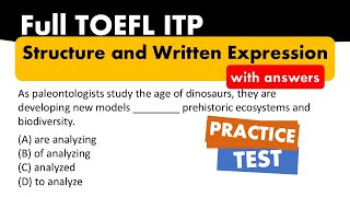 Full TOEFL Practice Structure and Written Expression with Answers | TOEFL GRAMMAR | English Quiz MCQ