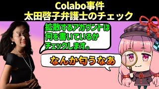 Colabo事件　太田啓子弁護士のチェック①（順番ミスったのだ）