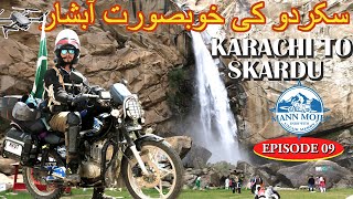 Khamosh Waterfall | Skardu | Episode 09 | Karachi to Skardu on Bike 🏍️ | Beautiful waterfall | Tour