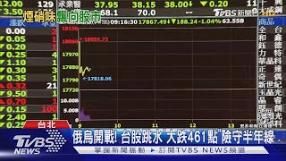 俄烏開戰! 台股跳水「大跌461點」險守半年線｜TVBS新聞