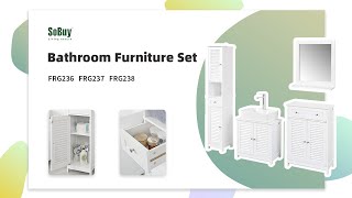 Sobuy Bathroom Furniture Set | Bathroom cabinet | Under Sink Bathroom  Cabinet | FRG236-W