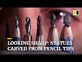 Mini masterpieces: artist carves pencil tips into tiny statues of Egyptian pharaohs