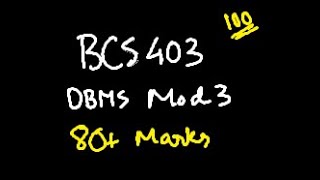 DBMS MODULE 3 BCS403 DATABASE MANAGEMENT SYSTEM | 22 Scheme VTU 4th SEM CSE