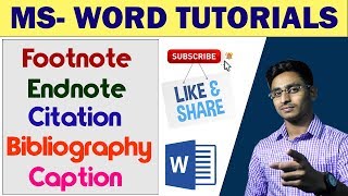 MS- Word tutorial | References Tab | Footnote, Endnote, Citation, Bibliography, Caption | in Bengali