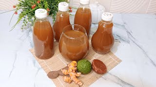 MINUMAN SEHAT DAN MENYEGARKAN,  BANYAK MANFAATNYA BUAT KESEHATAN. JAMU KUNYIT ASAM. HERBAL DRINK