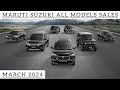 Maruti Suzuki All Cars Sales In March 2024 ! India ! Car Guruji