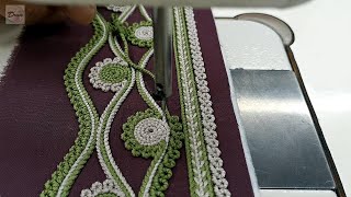 cord embroidery tutorial with beads how to create simple design for dress