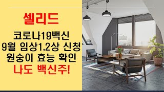 셀리드, 코로나19백신 9월 임상 1/2상 신청, 원숭이 효능확인, 나도 코로나백신주!