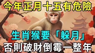 特別提醒！今年正月十五有危險！生肖猴要「躲月」，3件事千萬不要做，否則破財倒霉一整年！|明心見禪#生肖 #運勢 #風水