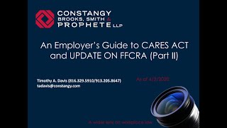 An Employer's Guide to CARES Act (4/2/20)