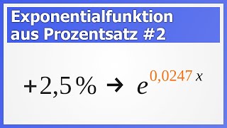 Exponentialfunktion aufstellen aus prozentualer Änderung #2: mit Basis e | How to Mathe