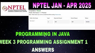 NPTEL programming in java week 3 programming assignment 1 answers | programming in Java assignment