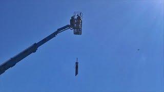 Dropping Giant Sword from Crane onto Car!!!