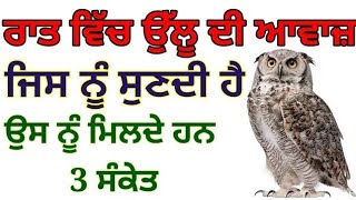 ਰਾਤ ਨੂੰ ਉੱਲੂ ਦੀ ਆਵਾਜ਼ ਜਿਸ ਨੂੰ ਸੁਣਦੀ ਹੈ ਉਸ ਨੂੰ ਮਿਲਦੇ ਹਨ 3 ਸੰਕੇਤ katha vichar