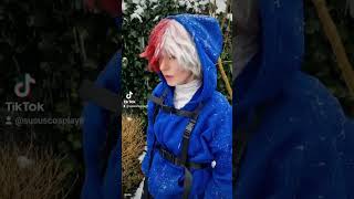 Would you want to cosplay with me as Todoroki in the snow? #todoroki #cosplay #mha #bnha #viral