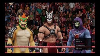 WWE2K19 The Shield vs. Bowser, Skeletor and Shao Khan 6 man tornado tag #villians #shield  #wwe2k19