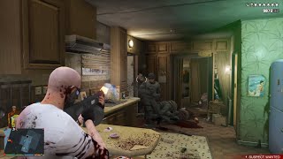 GTA 5 - Trevor's Trailer FIB Raid Shootout + Six Star Escape