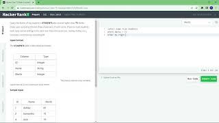 Hackerrank SQL solutions (Higher Than 75 marks)- Level Easy Tamil