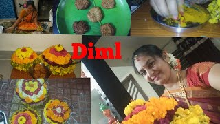 #Diml|Bathukamma festival celebration|Making of Bathukamma|wheat garelu|fully enjoyed 😁