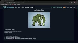 || Malicious Doc || LetsDefend Malware Analysis Challenge ||