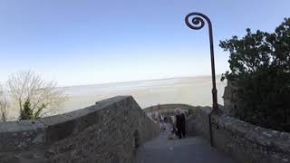 [360°] Walking in Mont-Saint-Michel, La Manche, FRANCE