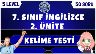 7. Sınıf İngilizce 2. Ünite Kelime Quizi