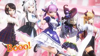 【MMDホロライブ】Booo! ／ホロライブ2期生【湊あくあ・紫咲シオン・百鬼あやめ・癒月ちょこ・大空スバル】