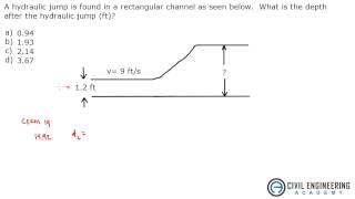 Water Resources-Find Depth After Hydraulic Jump