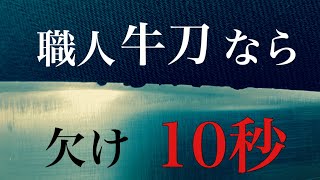 堺刃物研ぎ職人　牛刀の欠けを瞬殺します。