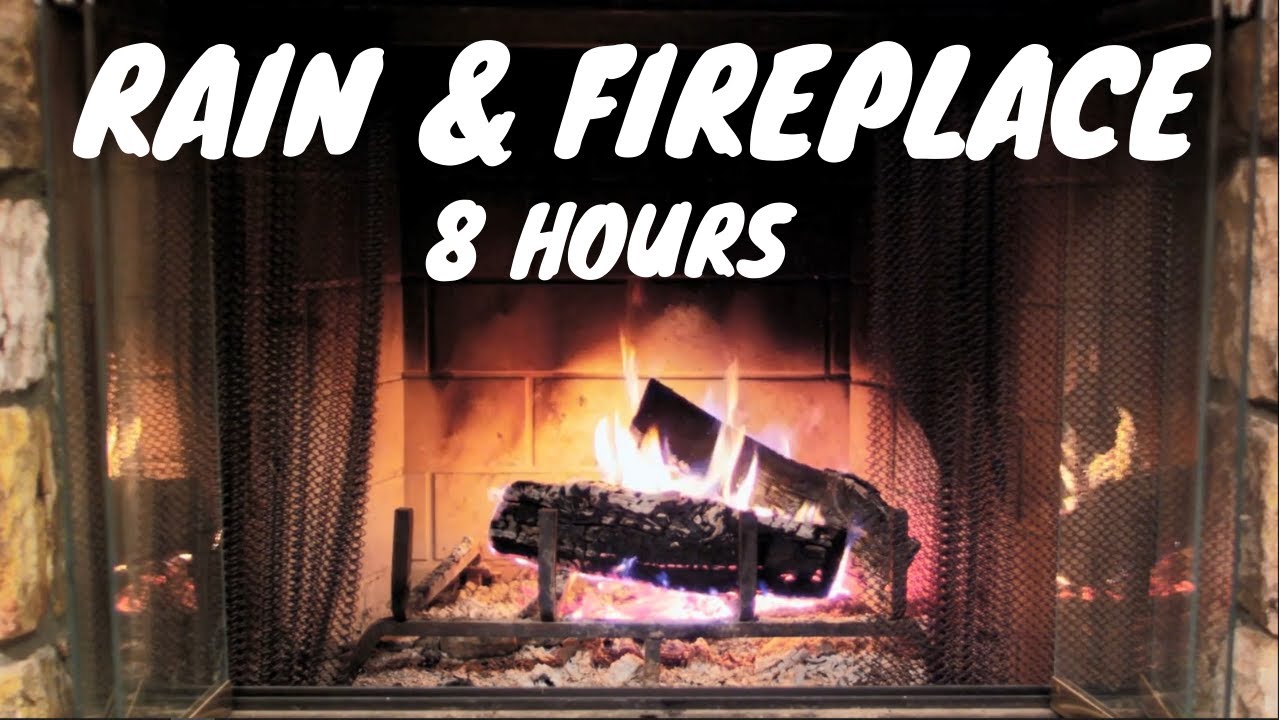 Rain And Fireplace Sounds For Sleeping 8 Hours Youtube