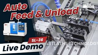 How the SL-36 CNC Lathe Works with Automatic Feeding & Unloading? #cnclathe #smartlathe