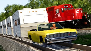 Caravan Train Crashes 3 | BeamNG.drive