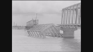 【懐かし映像】台風14号で建設中の橋にも被害　三重県木曽岬町　【1962年8月26日】