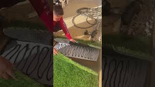 SYNTHETIC TURF INSTALLATION: How To Install Artificial Grass #lawncare  #artificialturf #shorts