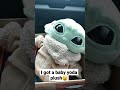 I got a baby yoda plush!!