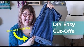 DIY カットオフ ジーンズ ショートパンツ - リサイクルされたリサイクル フリップとサイズアップ