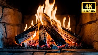 🔥 Crackling Fireplace 4K. Burning Fireplace Sounds. Relaxing Fireplace with Burning Logs #267