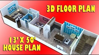 12x45 House Plan With 3d Elevation By Nikshail