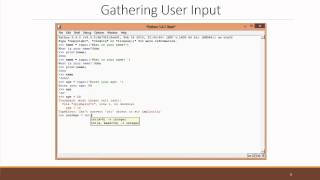 Programming Intro - Python - 04 - User Input
