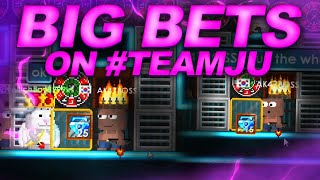 BIG BETS ON #TEAMJU! LUCKY? (Growtopia Casino)