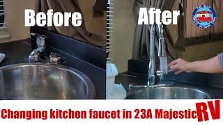 How to change a RV Kitchen Faucet Tap | Thor Majestic 23A  E-350 #rving #rvliving #repairing