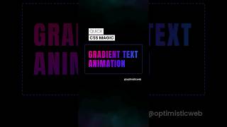 How to animate Gradient Text with only CSS