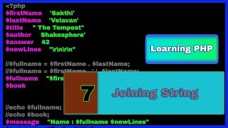 Learning PHP in Tamil -7 Joining String