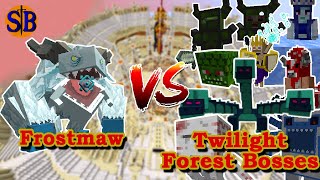 Frostmaw (Mowzie's Mobs) vs Twilight Forest Bosses | Minecraft Mobs Battle