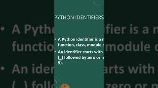 Identifiers | Python identifiers | Python programming language | Malayalam Tutorial