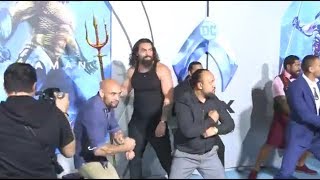 Jason Momoa Performs Haka at Aquaman premier