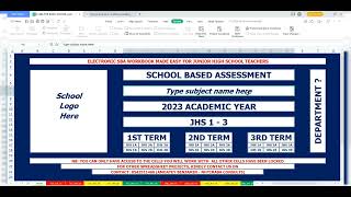 ELECTRONIC SBA WORKBOOK [An excel/Spreadsheet Document]